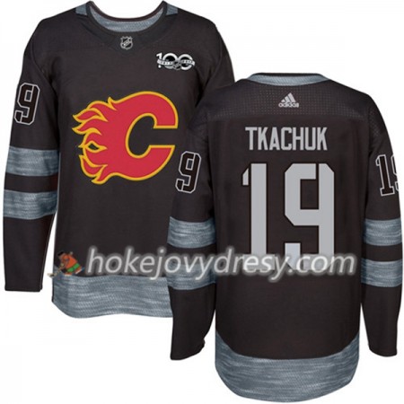 Pánské Hokejový Dres Calgary Flames Matthew Tkachuk 19 1917-2017 100th Anniversary Adidas Černá Authentic